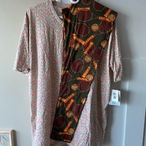 LuLaRoe XL Patrick T & TC Tennis Print Leggings Outfit